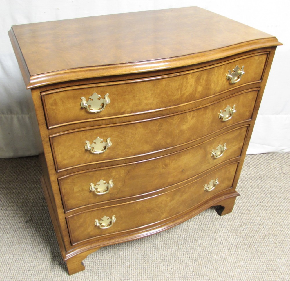 Burr Walnut Serpentine Chest of Drawers