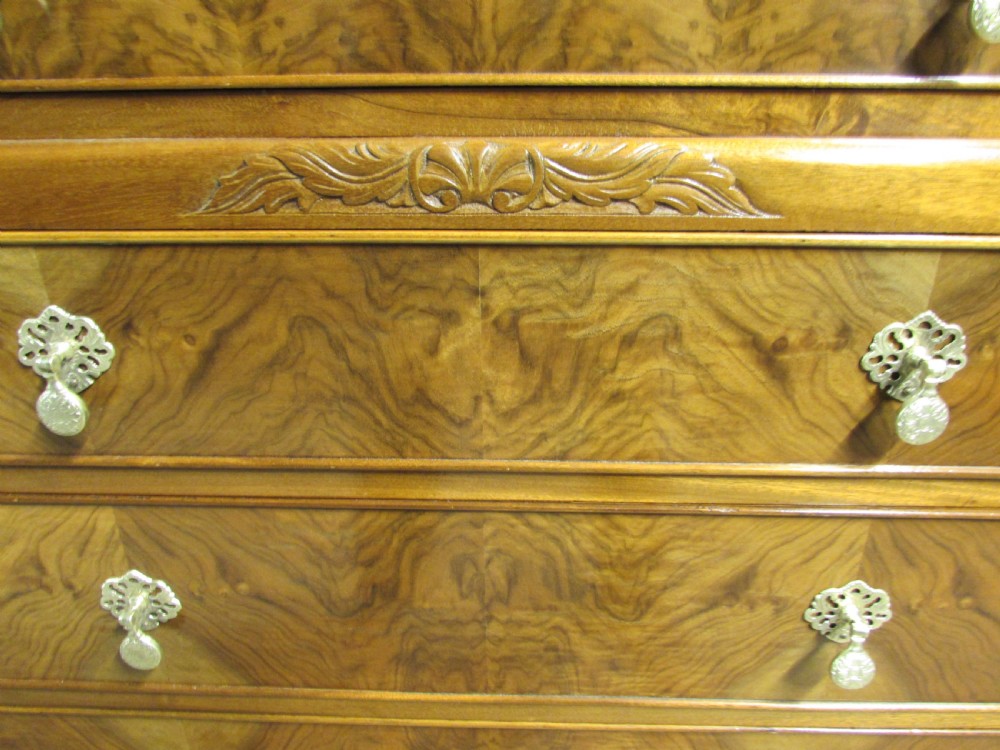 Burr Walnut 6 Drawer Chest of Drawers View VII