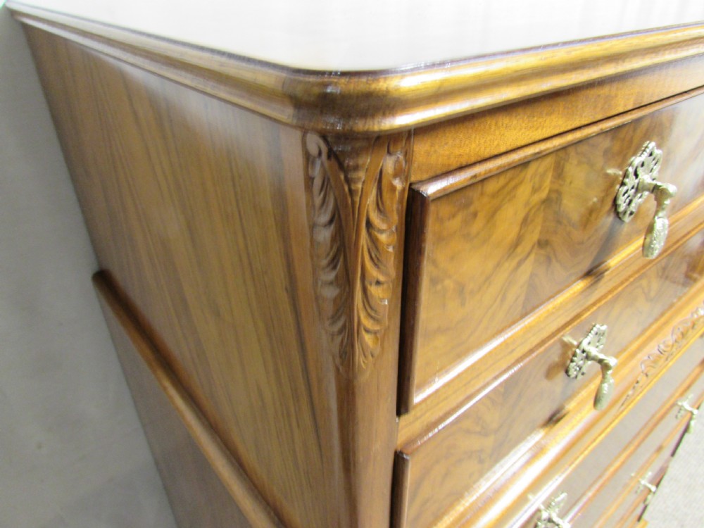 Burr Walnut 6 Drawer Chest of Drawers View VIII