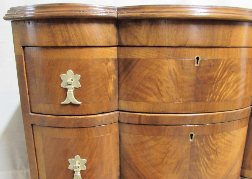 Walnut Shaped Front Chest of Drawers View V
