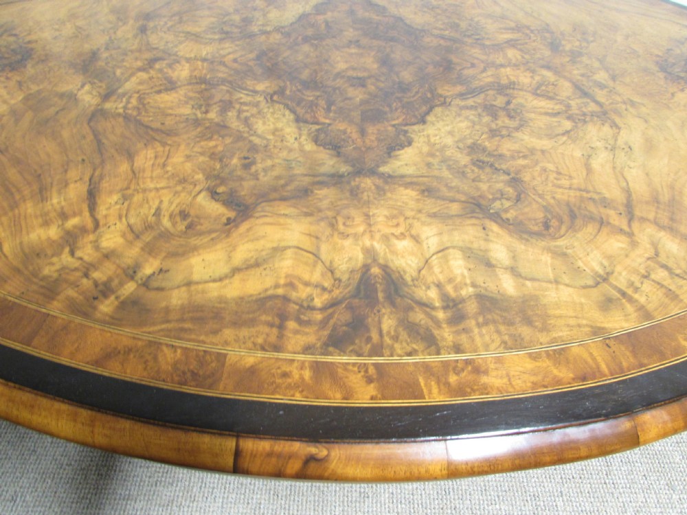 Victorian Burr Walnut Loo Dining Table View VII