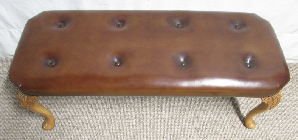 Walnut Leather Duet Stool View III