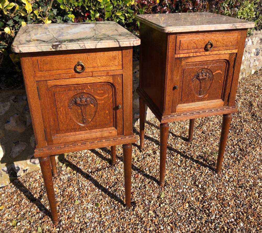 Pair French Bedside Cabinets
