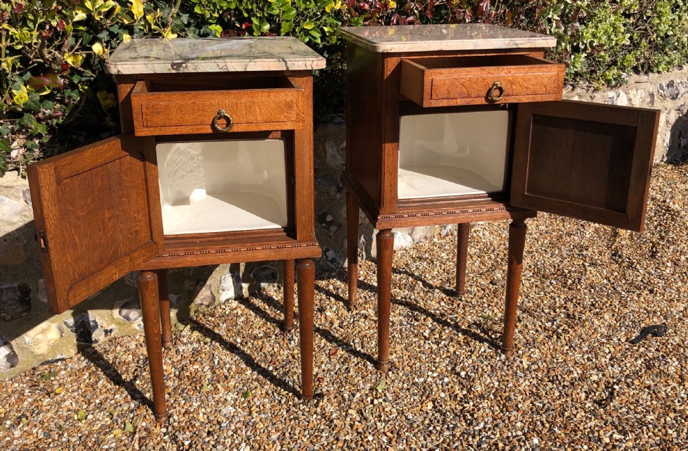 Pair French Bedside Cabinets View V