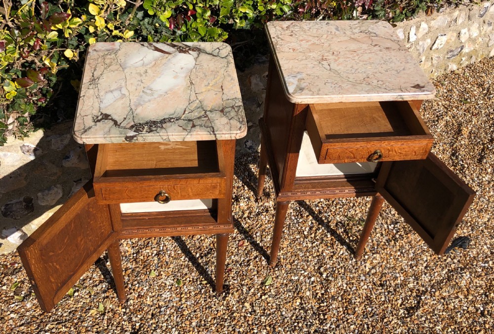 Pair French Bedside Cabinets View VI