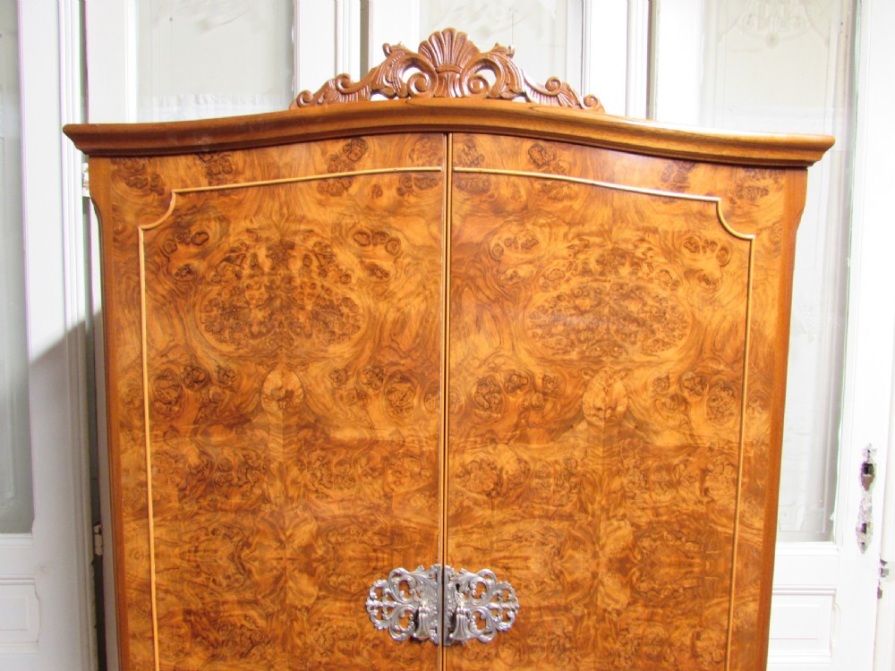 Fine Quality Burr Walnut Wardrobe View III