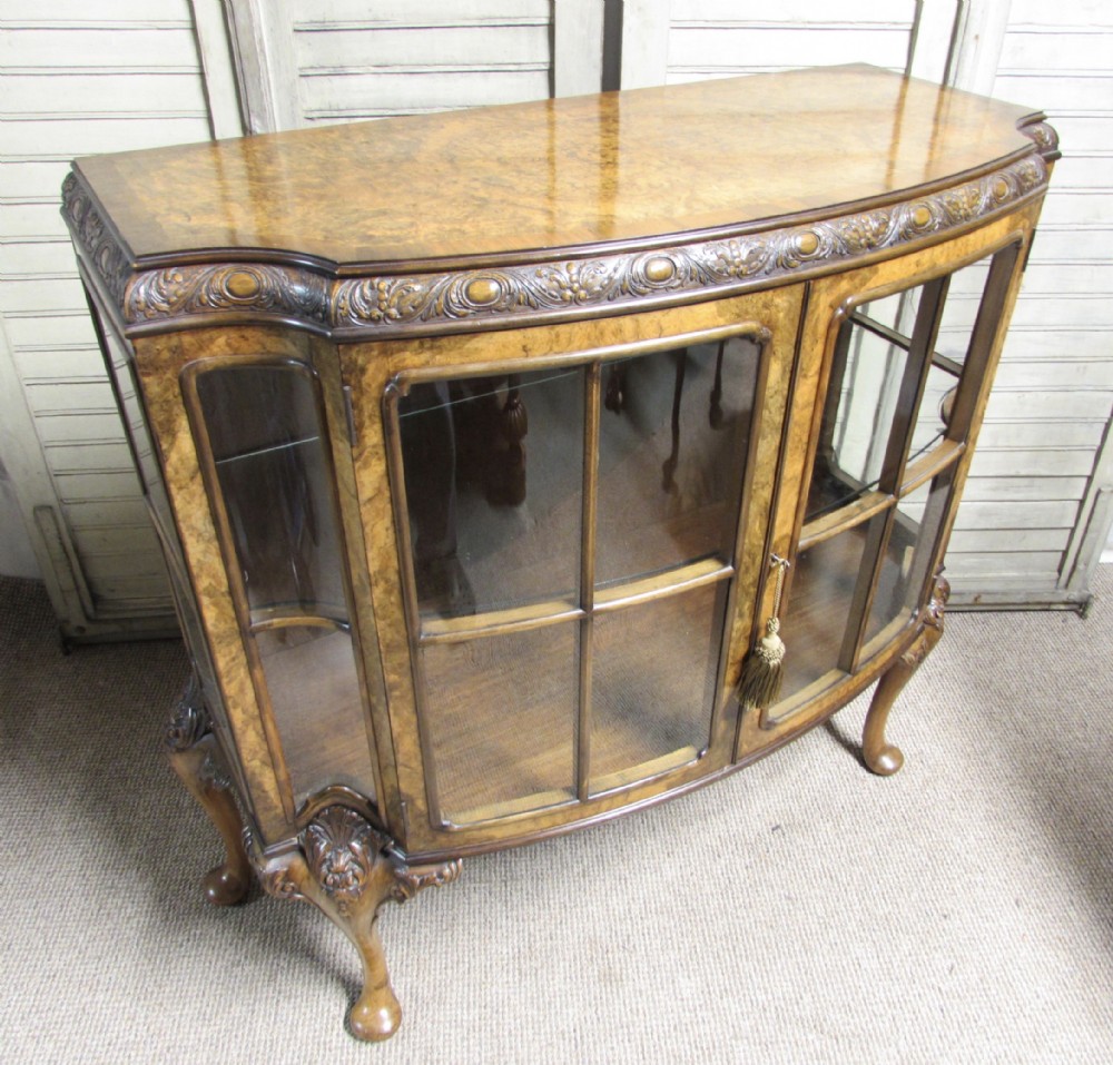 Finest Quality Burr Walnut Display Cabinet