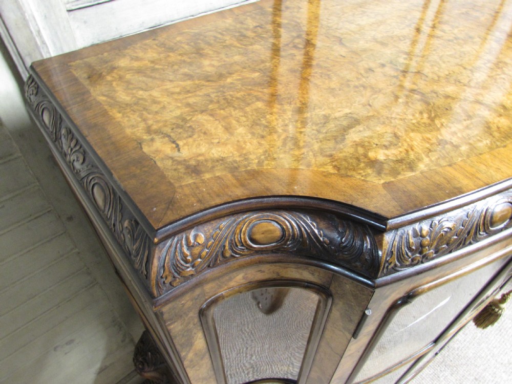 Finest Quality Burr Walnut Display Cabinet View VII