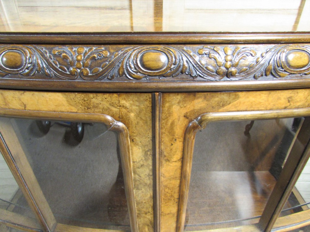Finest Quality Burr Walnut Display Cabinet View VIII