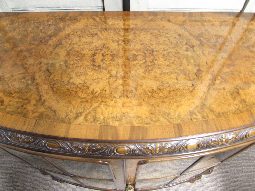 Finest Quality Burr Walnut Display Cabinet View IX