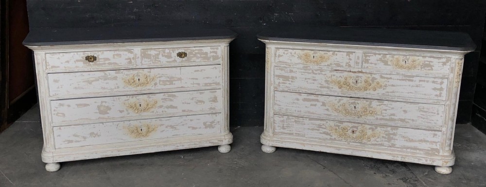 Pair French Commode Chest of Drawers