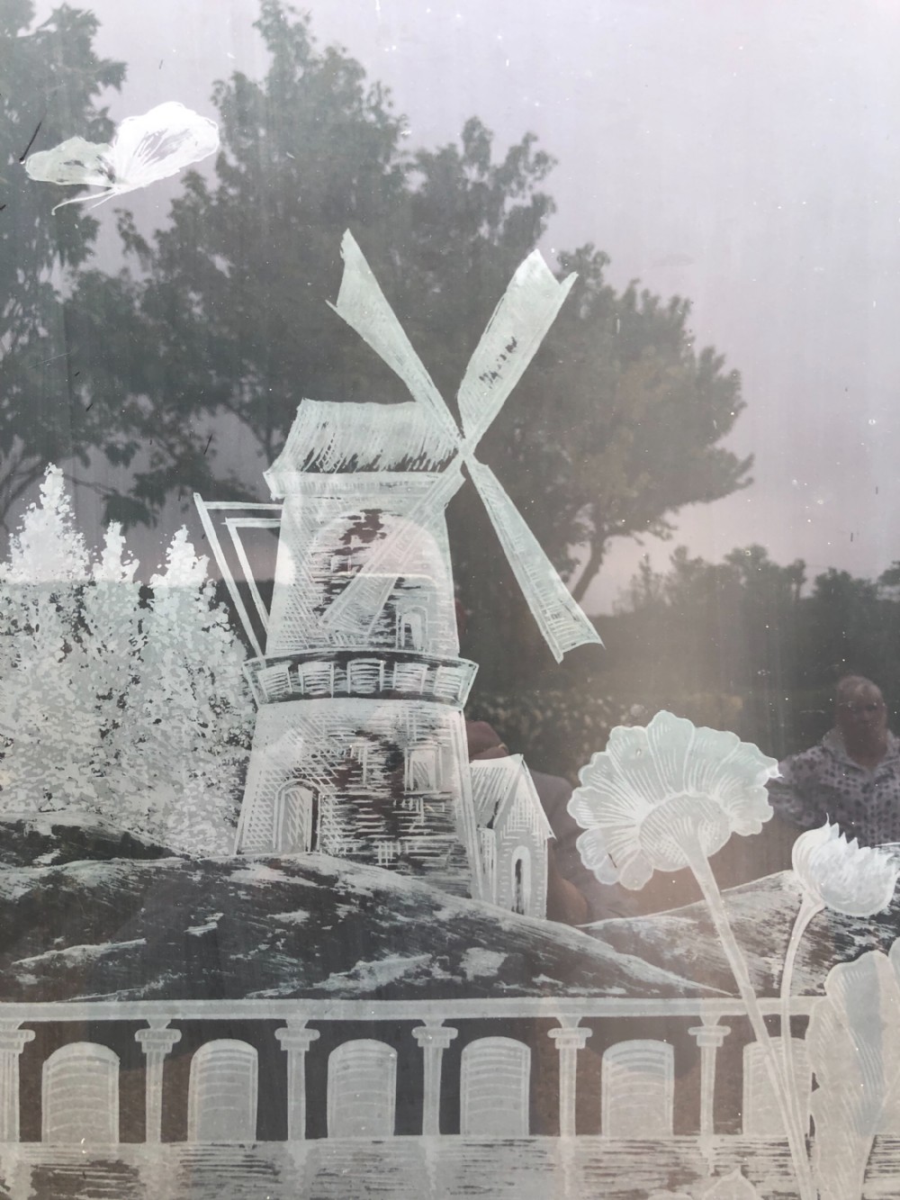 Set 4 French Etched Glass Chateau Doors View II