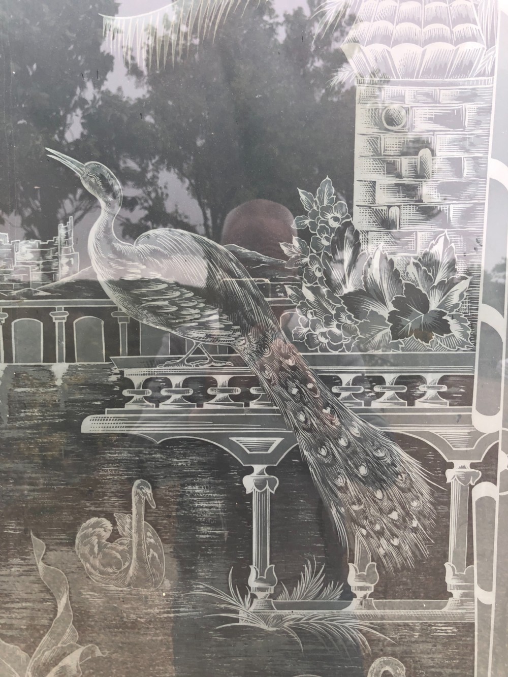Set 4 French Etched Glass Chateau Doors View V