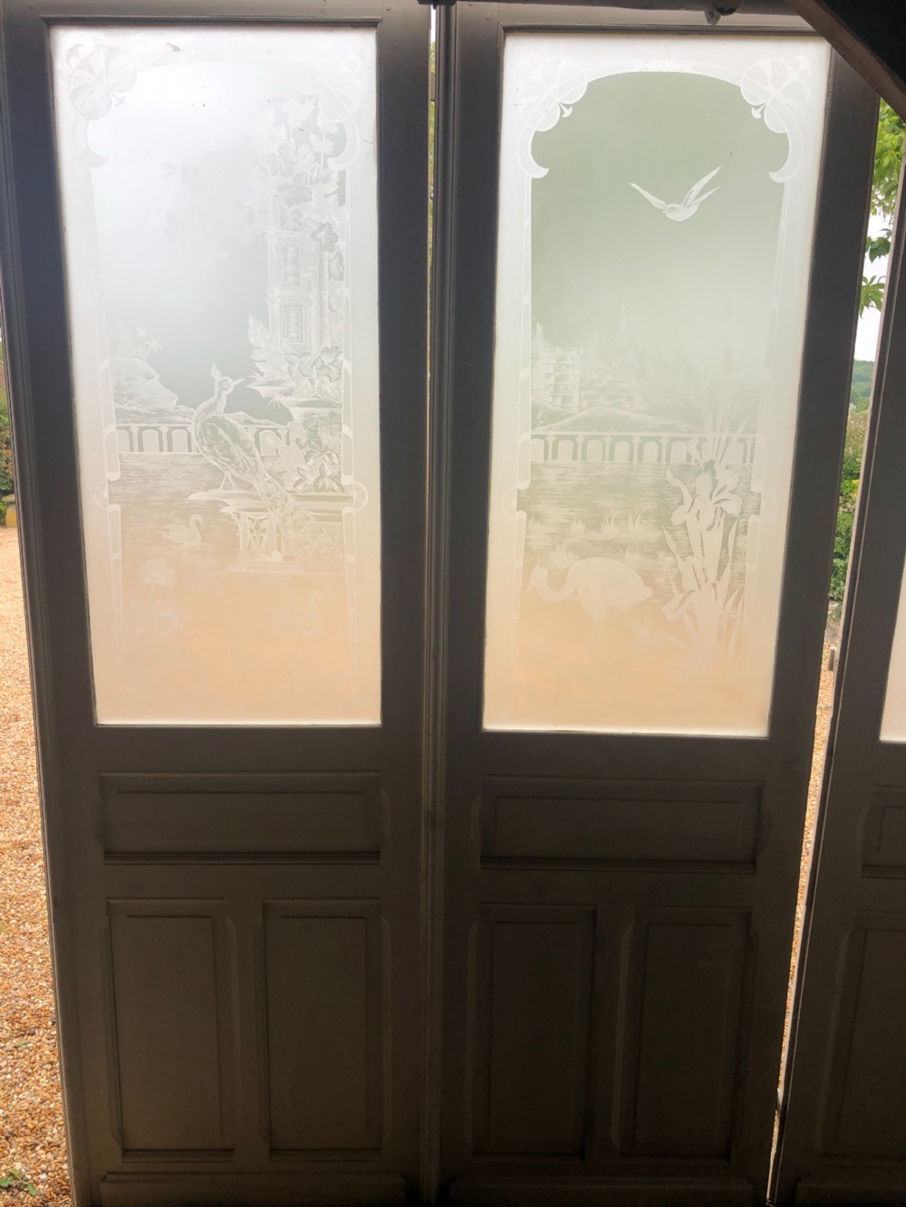 Set 4 French Etched Glass Chateau Doors View IX