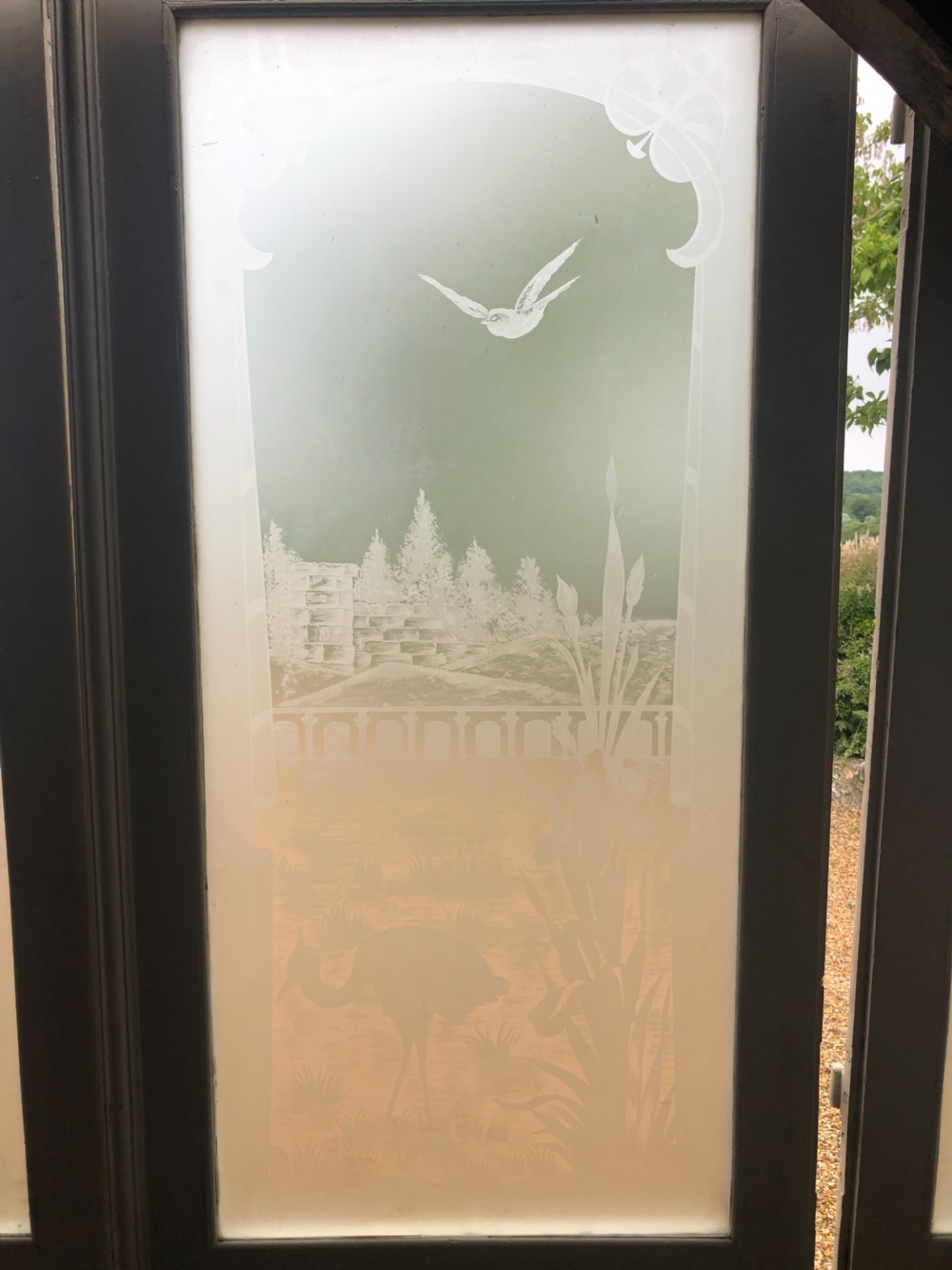 Set 4 French Etched Glass Chateau Doors View XI