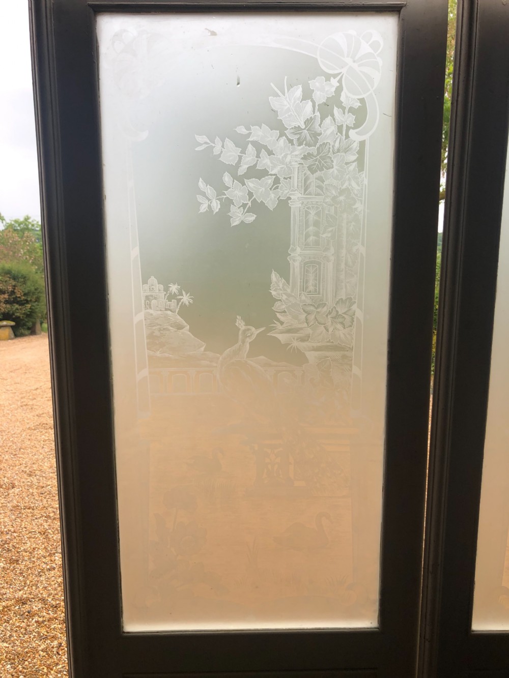 Set 4 French Etched Glass Chateau Doors View XIII