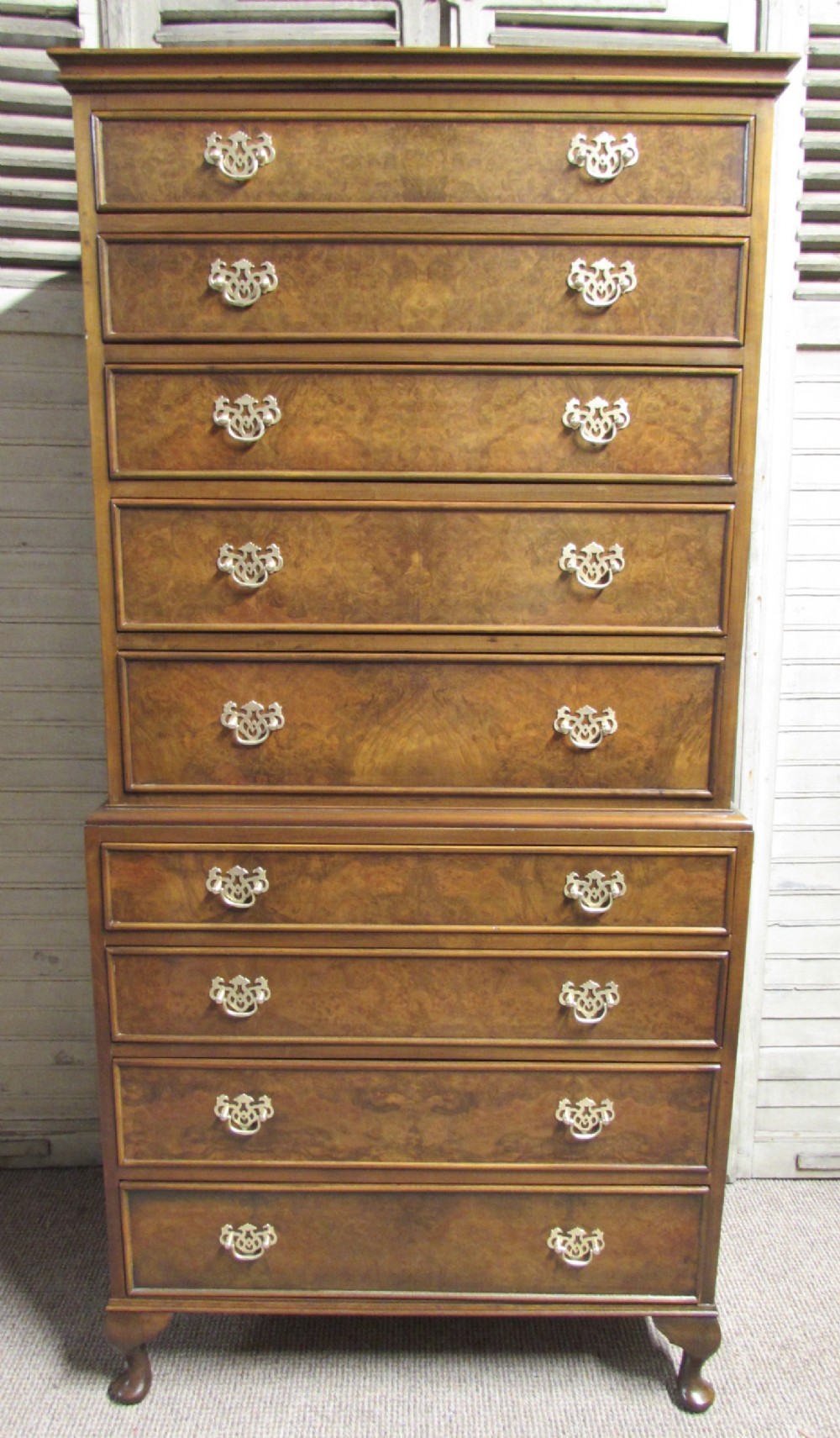 Burr Walnut Chest on Chest