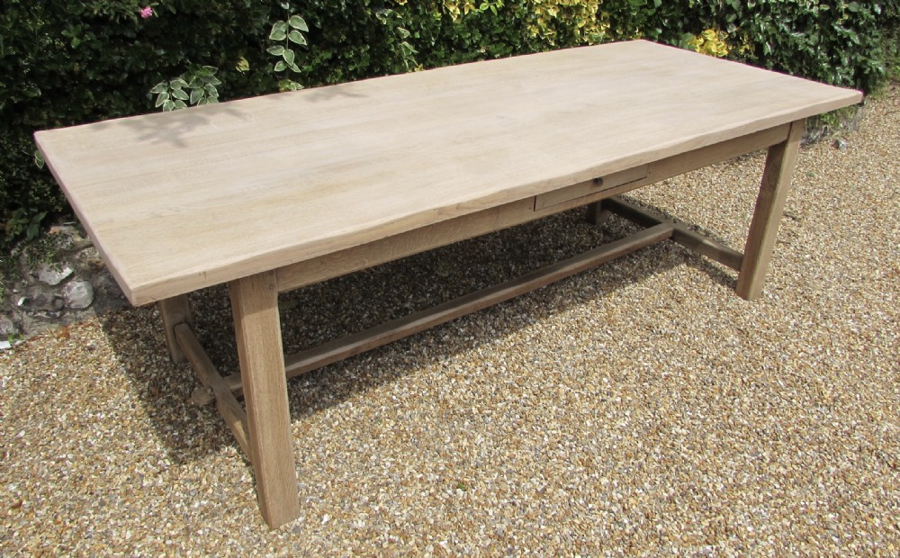 French Bleached Farmhouse Dining Table 