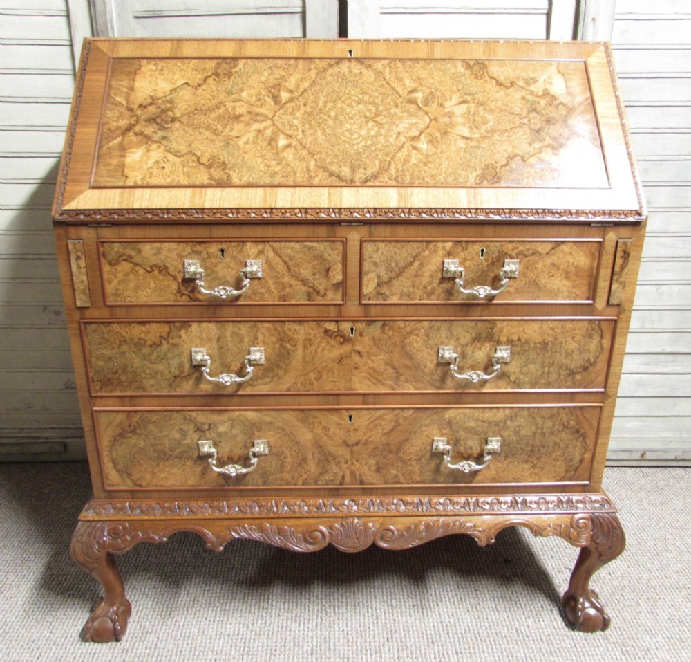 Queen Anne Burr Walnut Bureau