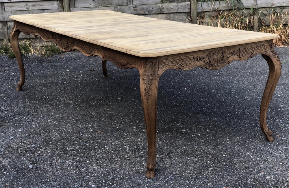 French Louis XV Bleached Oak Dining Table