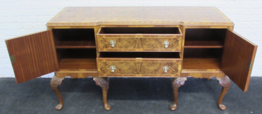 Burr Walnut Queen Anne Dining Suite View VI