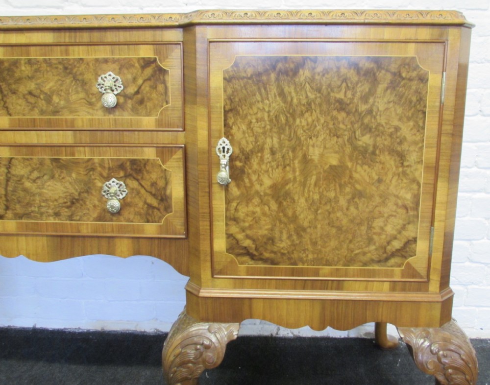 Burr Walnut Queen Anne Dining Suite View XIX