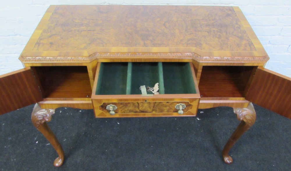 Burr Walnut Queen Anne Dining Suite View XX