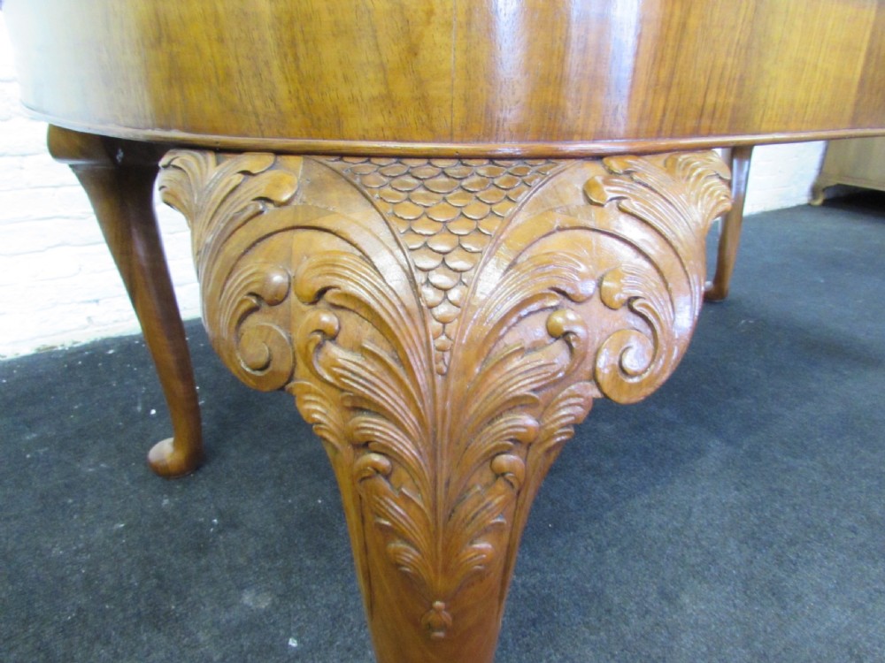 Burr Walnut Queen Anne Dining Suite View XXV
