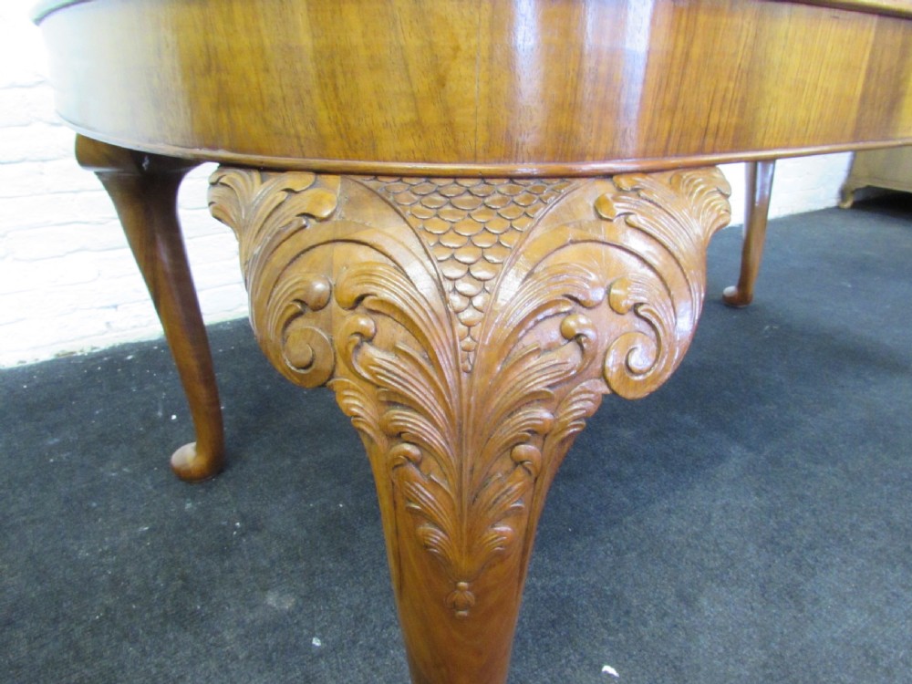 Burr Walnut Queen Anne Dining Suite View XXVI