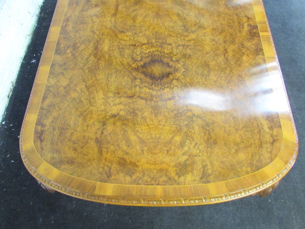 Burr Walnut Queen Anne Dining Suite View XXIX