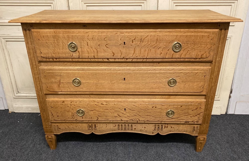 French Bleached Oak 19th Century Chest of Drawers View VII