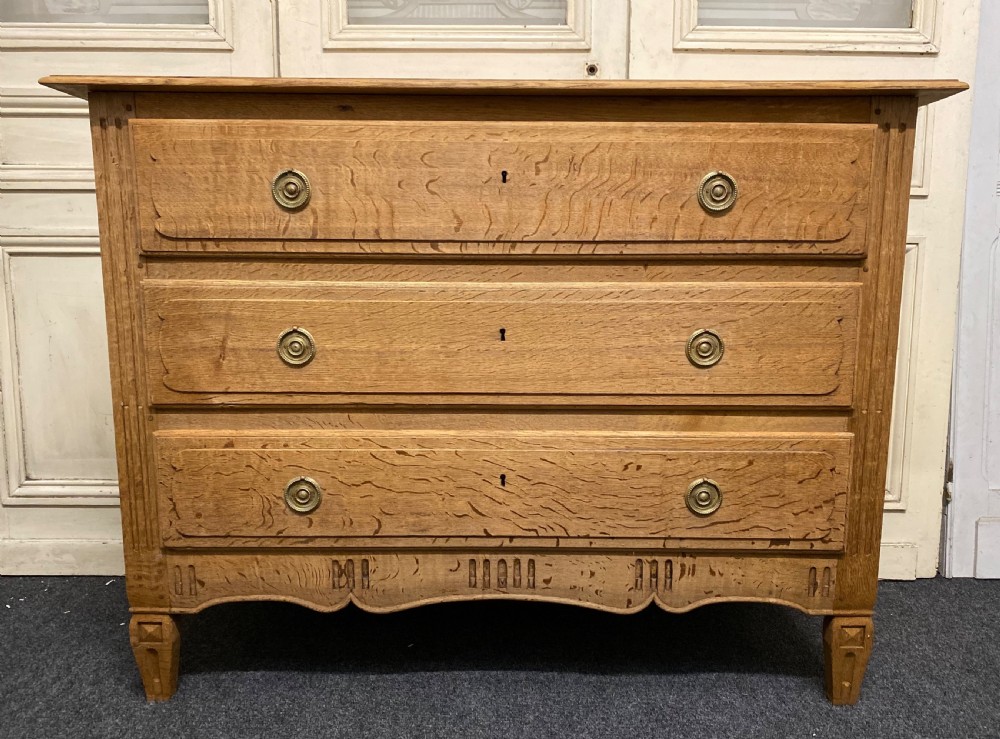 French Bleached Oak 19th Century Chest of Drawers View II