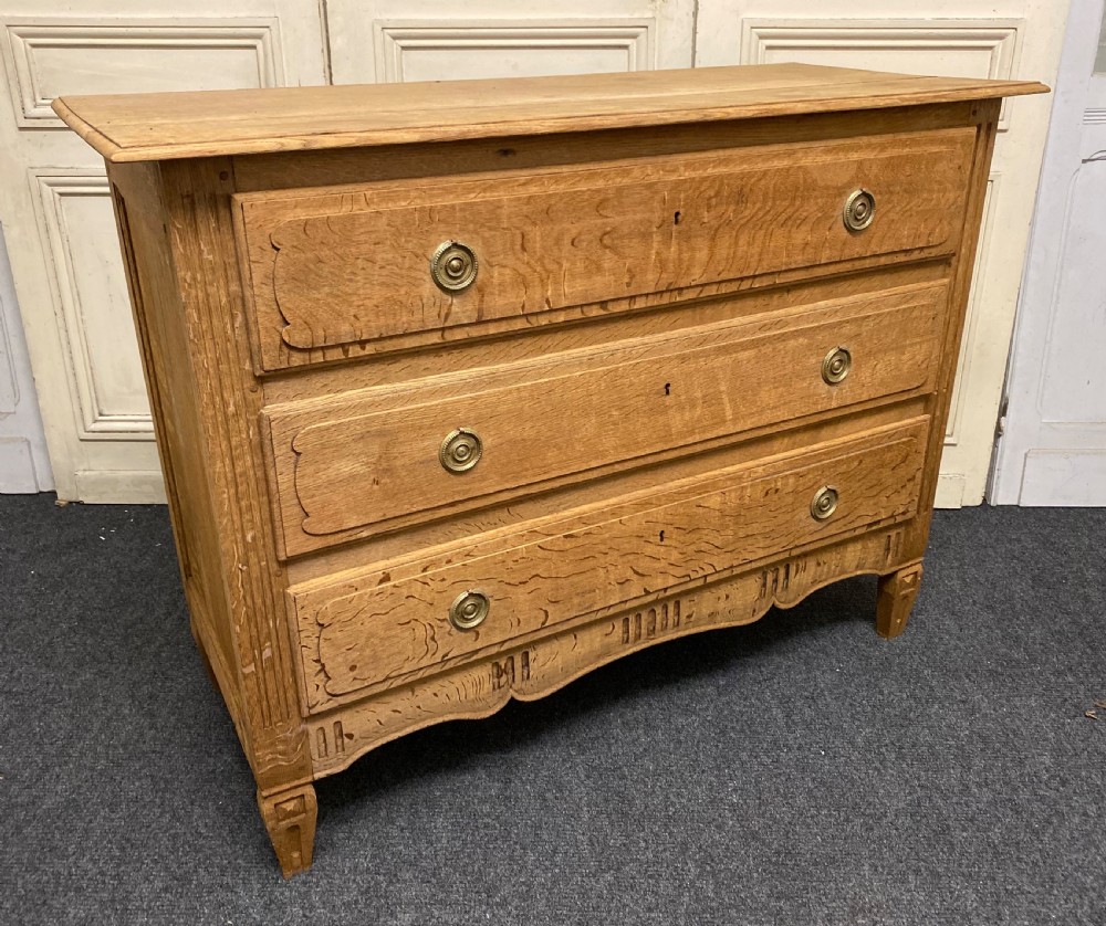 French Bleached Oak 19th Century Chest of Drawers