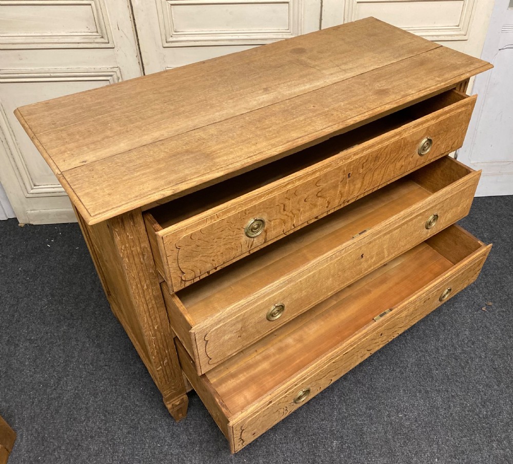 French Bleached Oak 19th Century Chest of Drawers View X