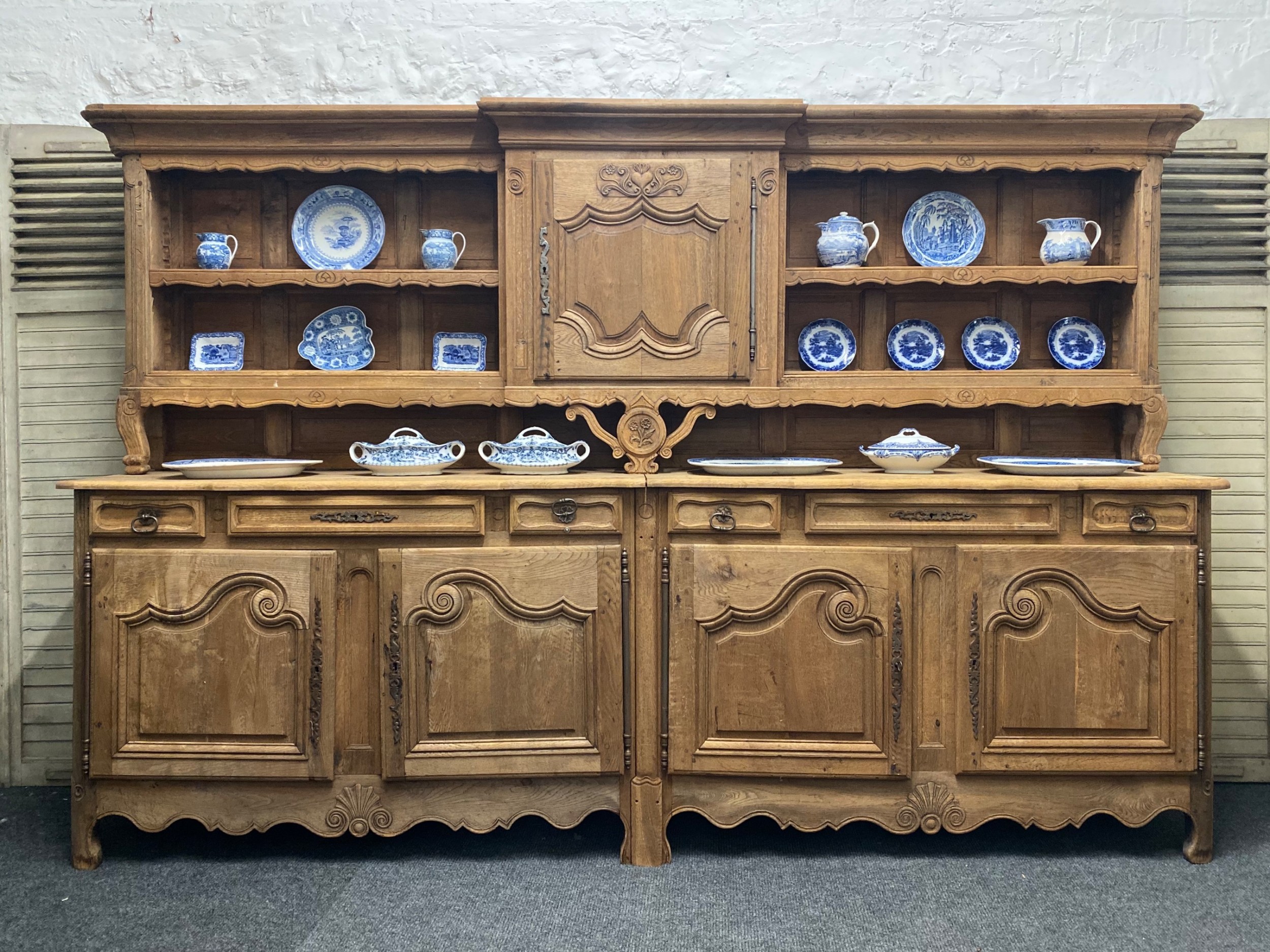 Large French Bleached Oak Dresser