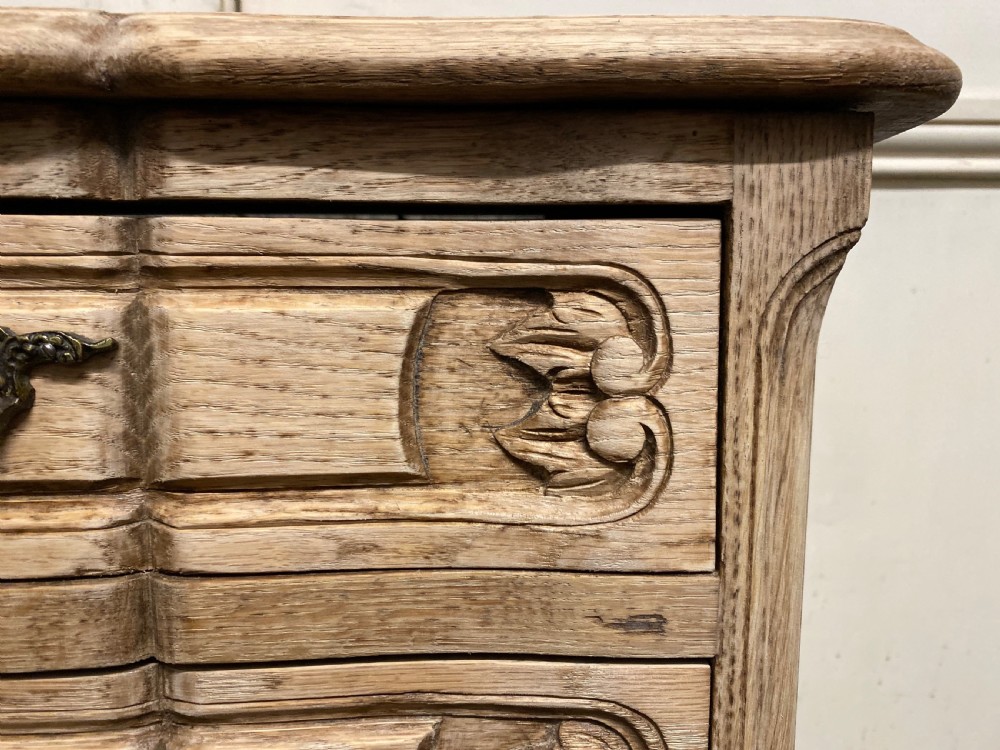 Pair Bleached Oak French Bedside Chests View X