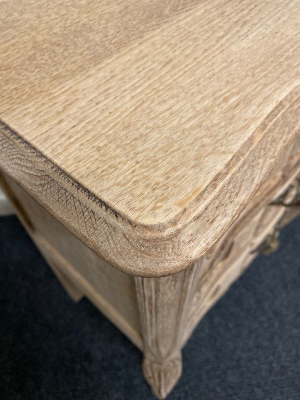 Pair Bleached Oak French Bedside Chests View XII