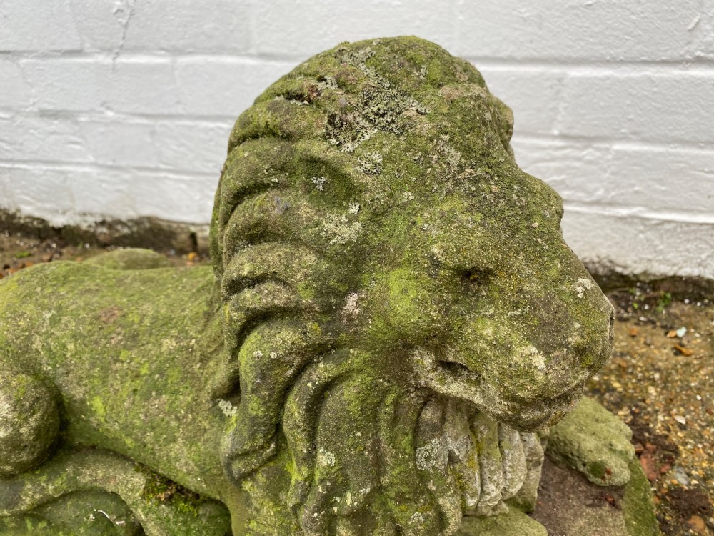 Pair Garden Ornamental Lions  View X