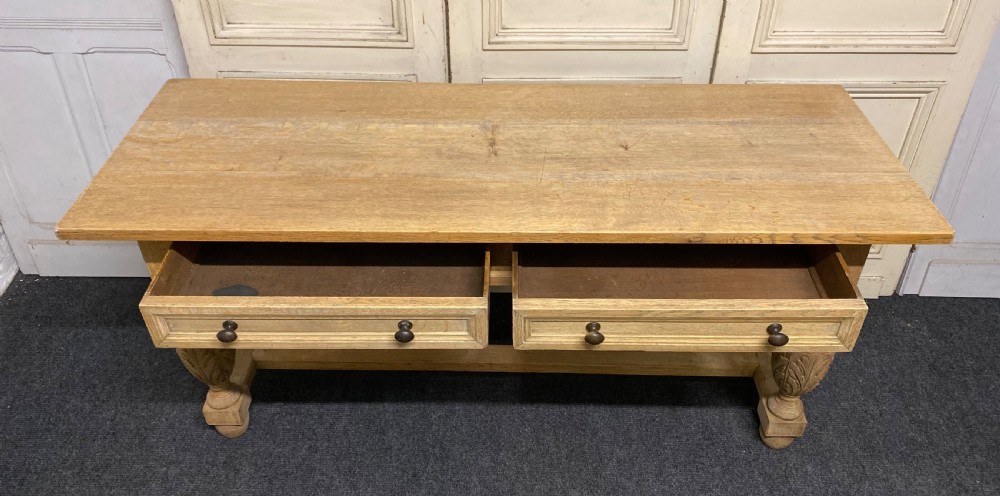 Long Bleached Oak Console Table View IV
