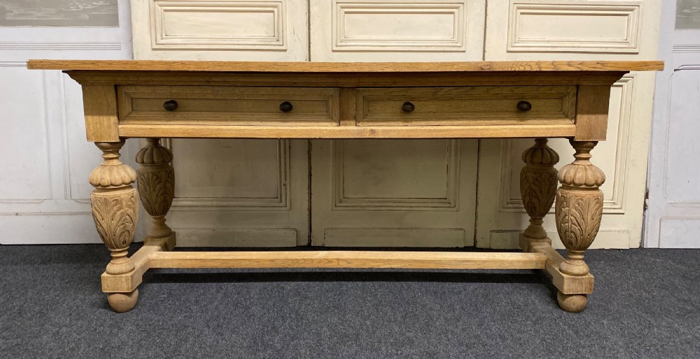 Long Bleached Oak Console Table View V