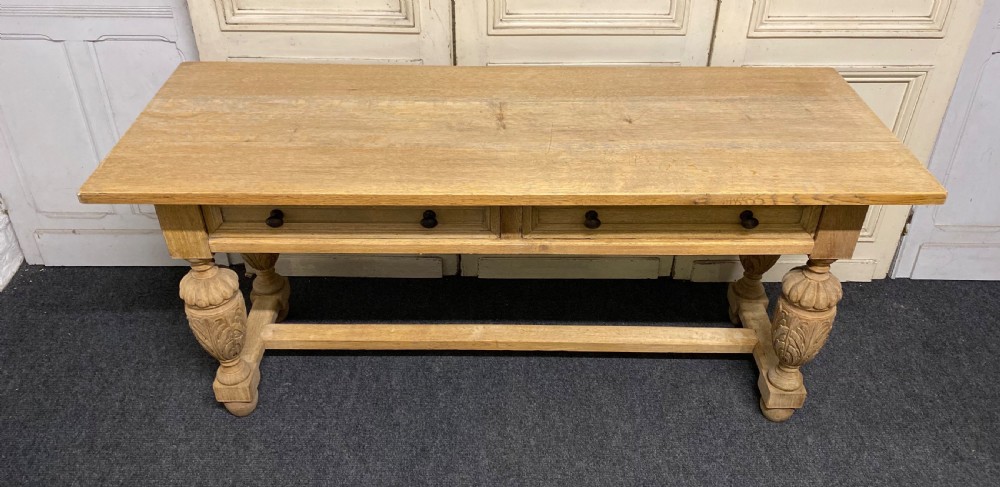 Long Bleached Oak Console Table View VI