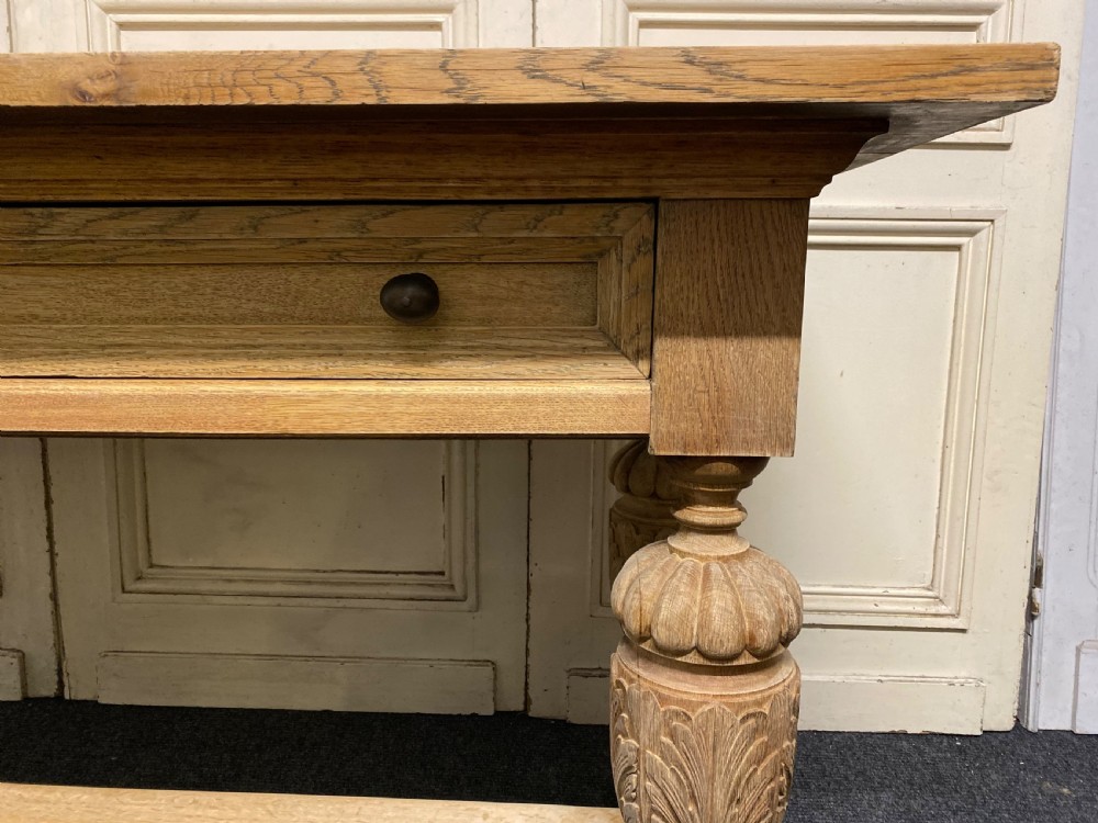 Long Bleached Oak Console Table View IX
