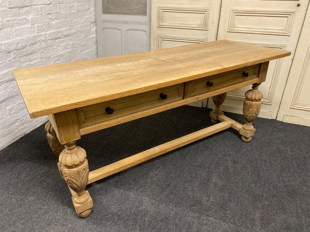 Long Bleached Oak Console Table View XII