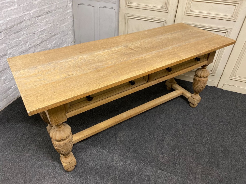 Long Bleached Oak Console Table View XIV