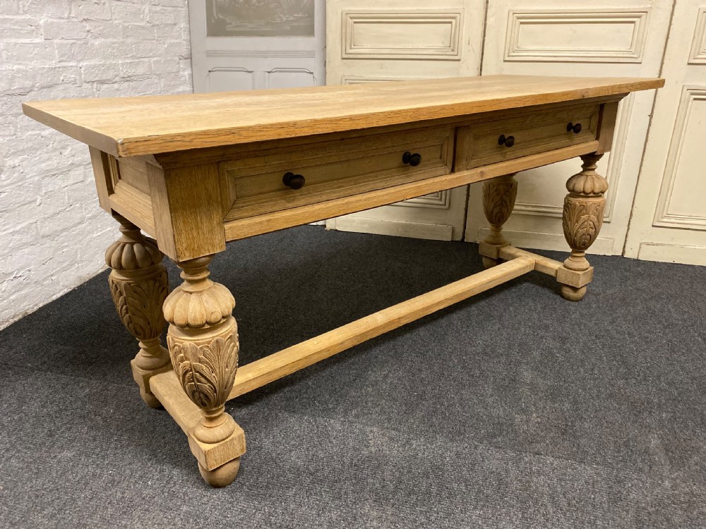 Long Bleached Oak Console Table View XV