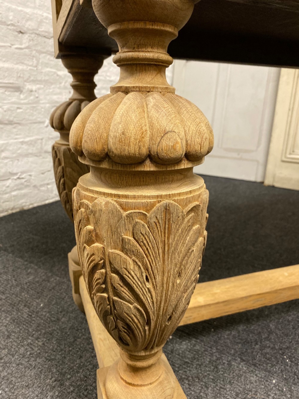 Long Bleached Oak Console Table View XVII