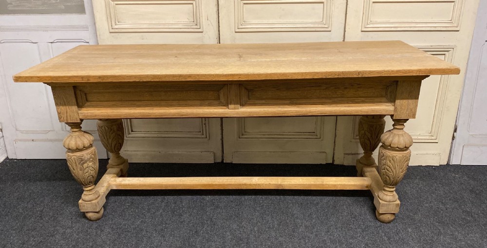Long Bleached Oak Console Table View XXIII
