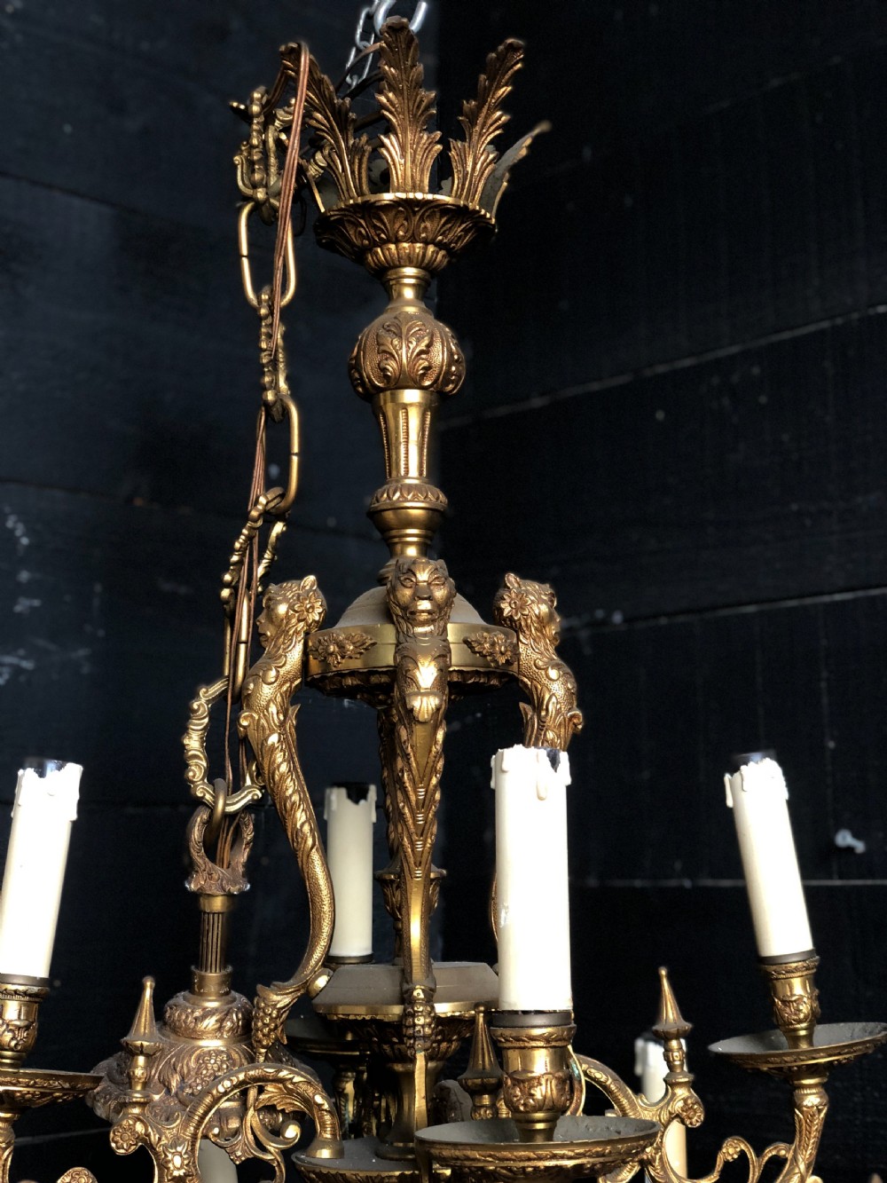 Large French Ormolu Chandelier  View V