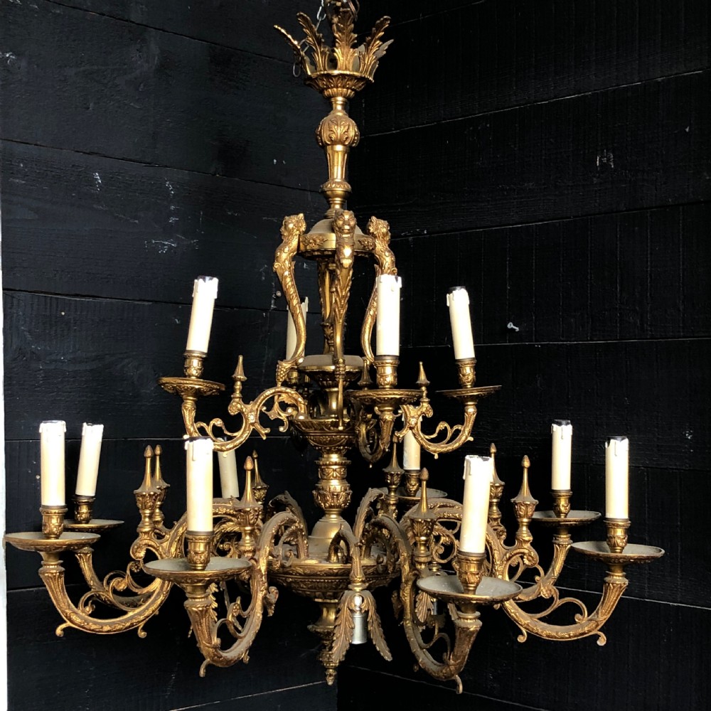 Large French Ormolu Chandelier  View X