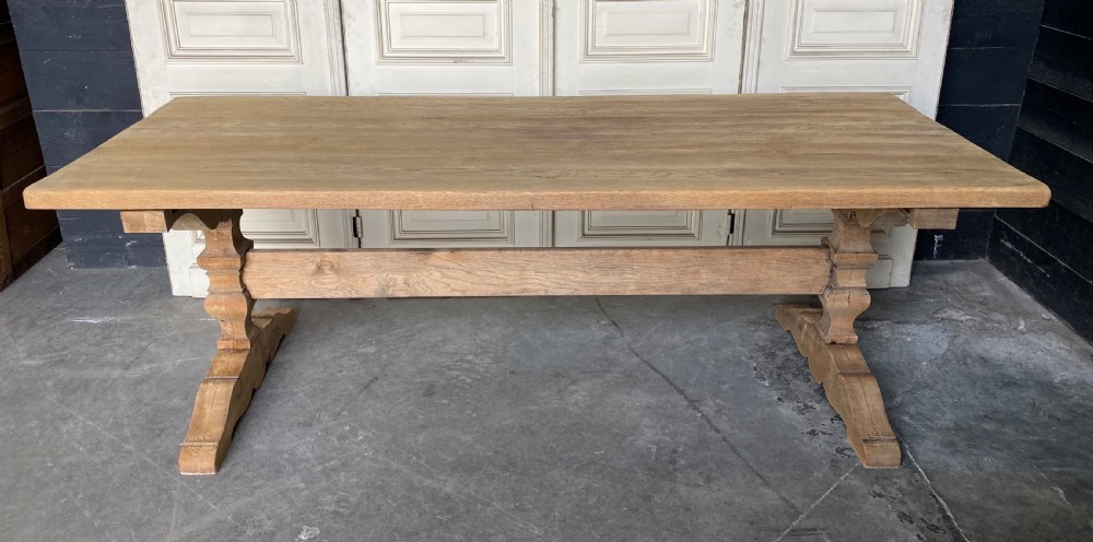 French Bleached Oak Farmhouse Dining Table  View II